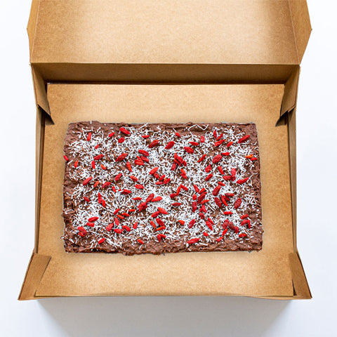 Coconut Rough with Goji Berry Brownie Cake