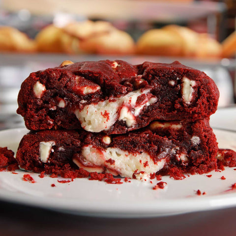Red Velvet Cheesecake Loaded Cookies